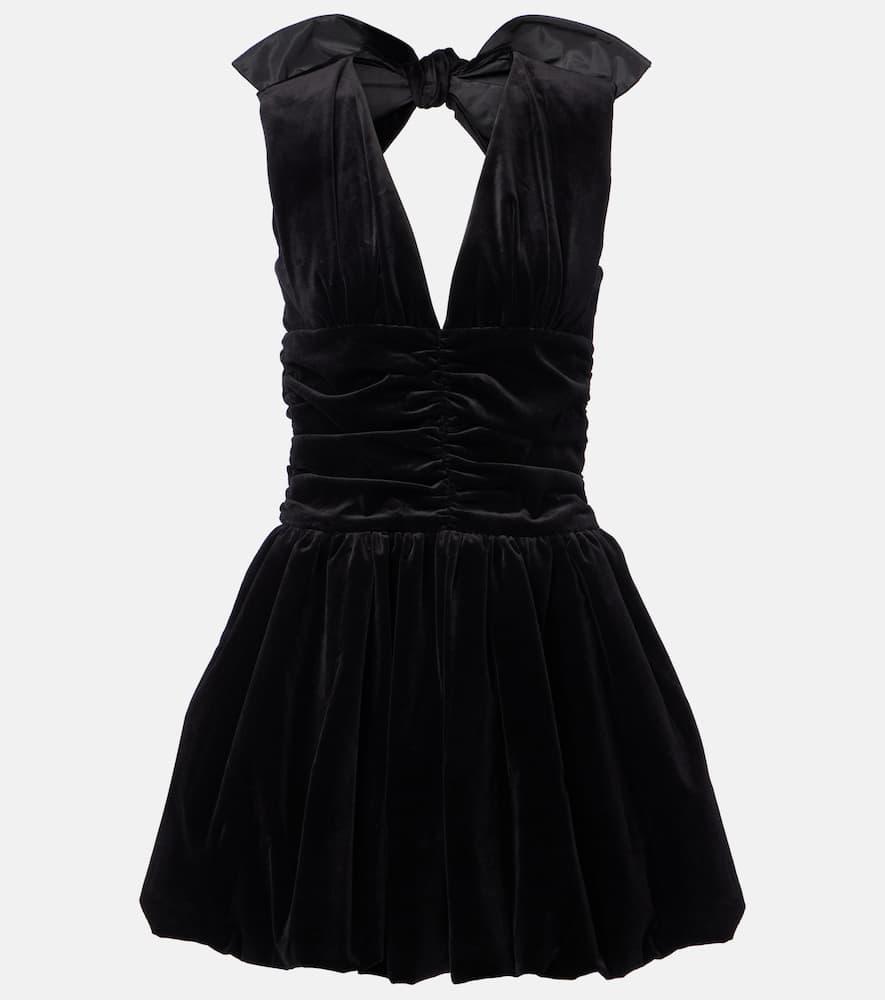 patou cotton velvet balloon minidress