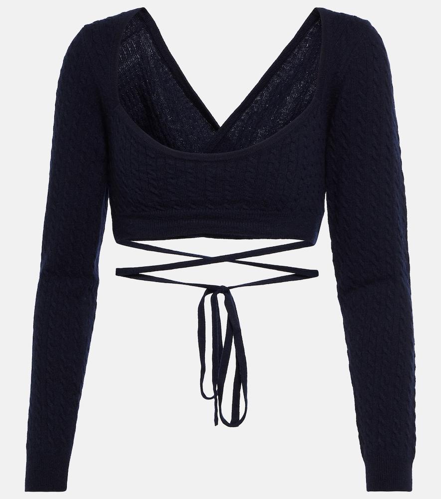 patou cropped wool and cashmere sweater