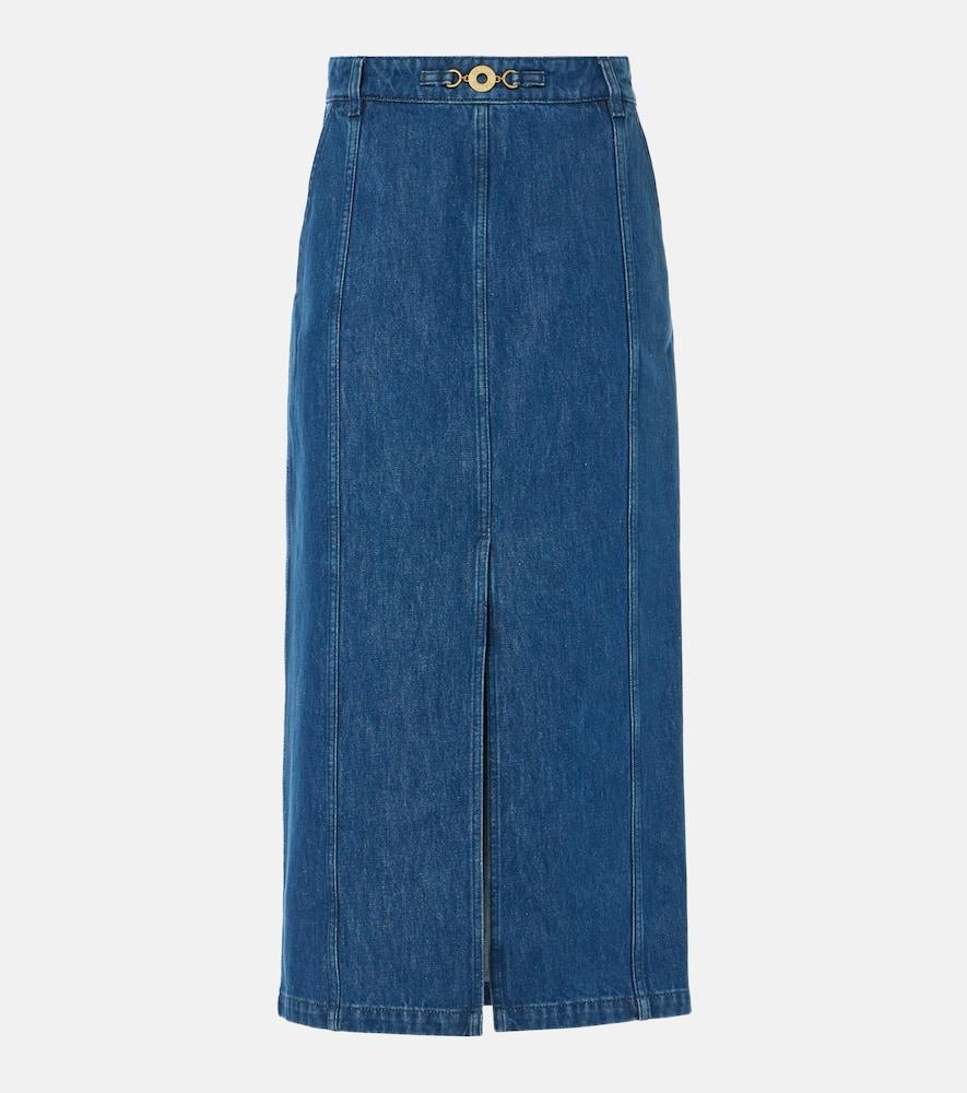 patou denim maxi skirt