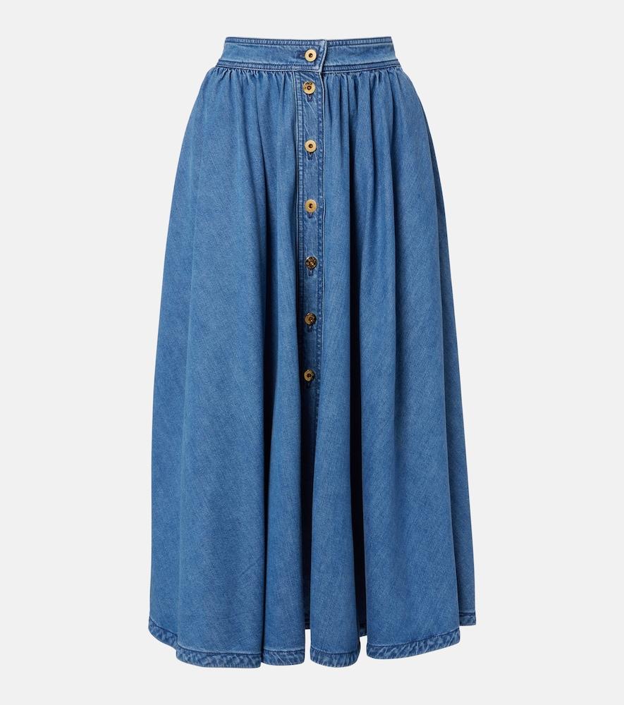 patou denim midi skirt
