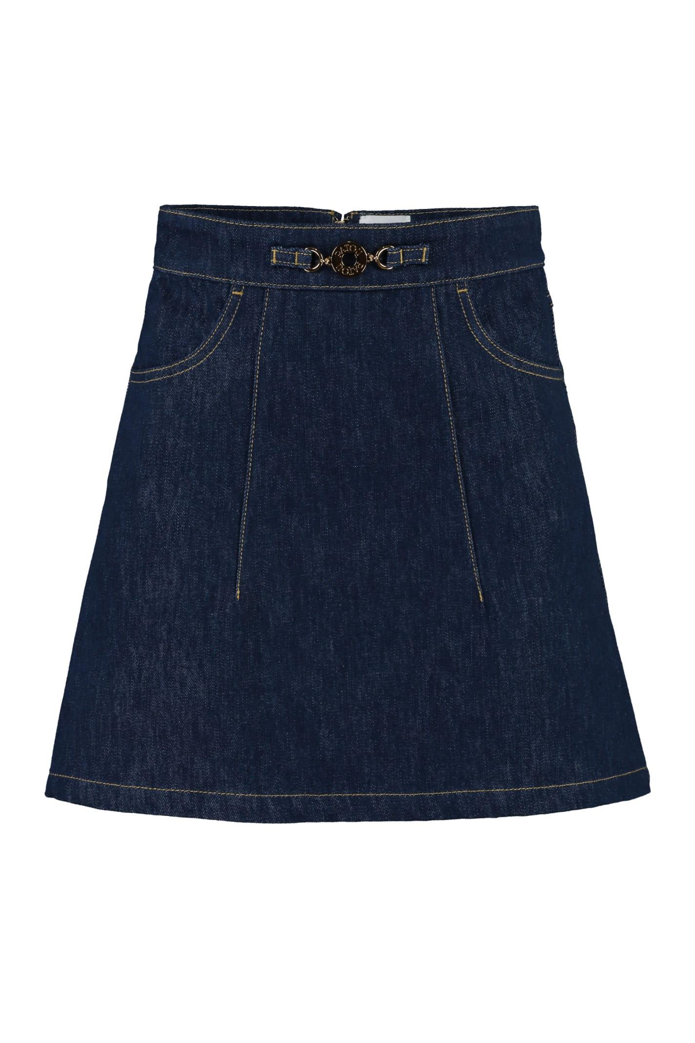 patou denim mini skirt