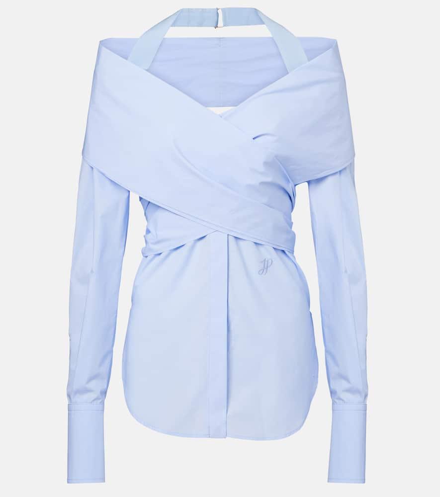 patou draped cotton poplin blouse