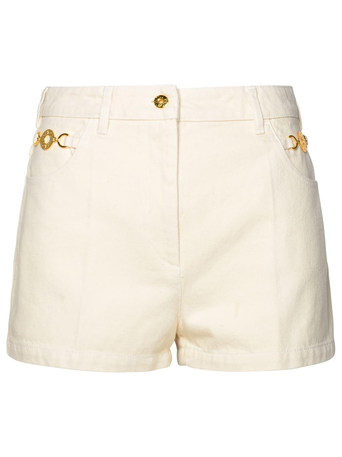 patou ivory cotton mini shorts
