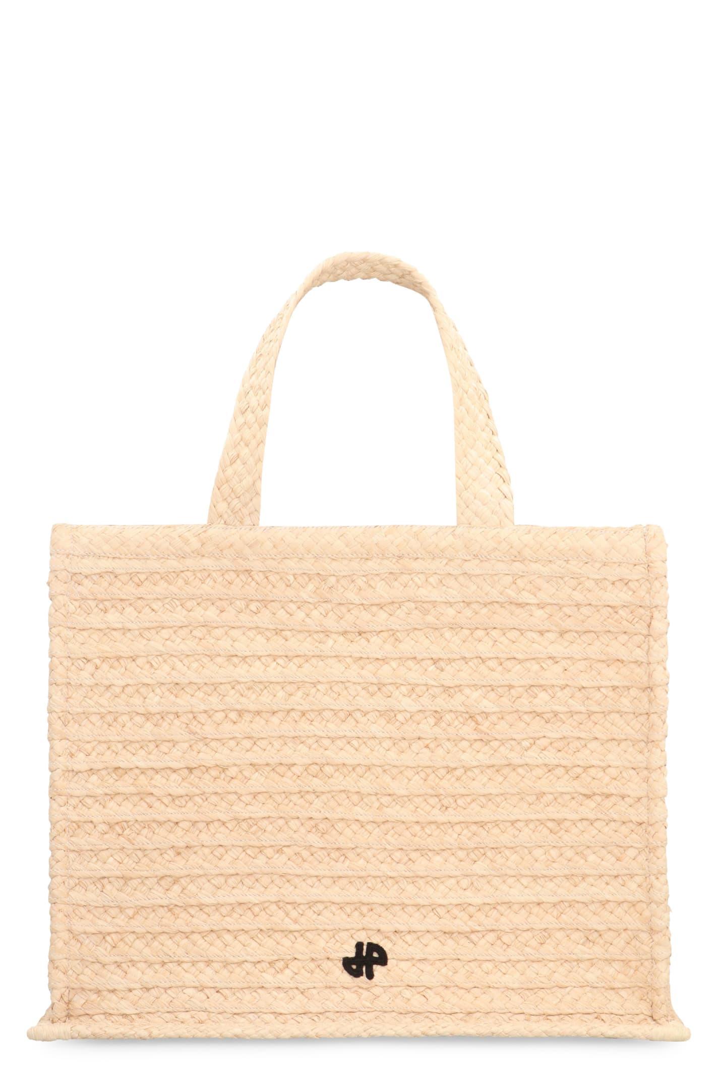 patou jp raffia tote bag