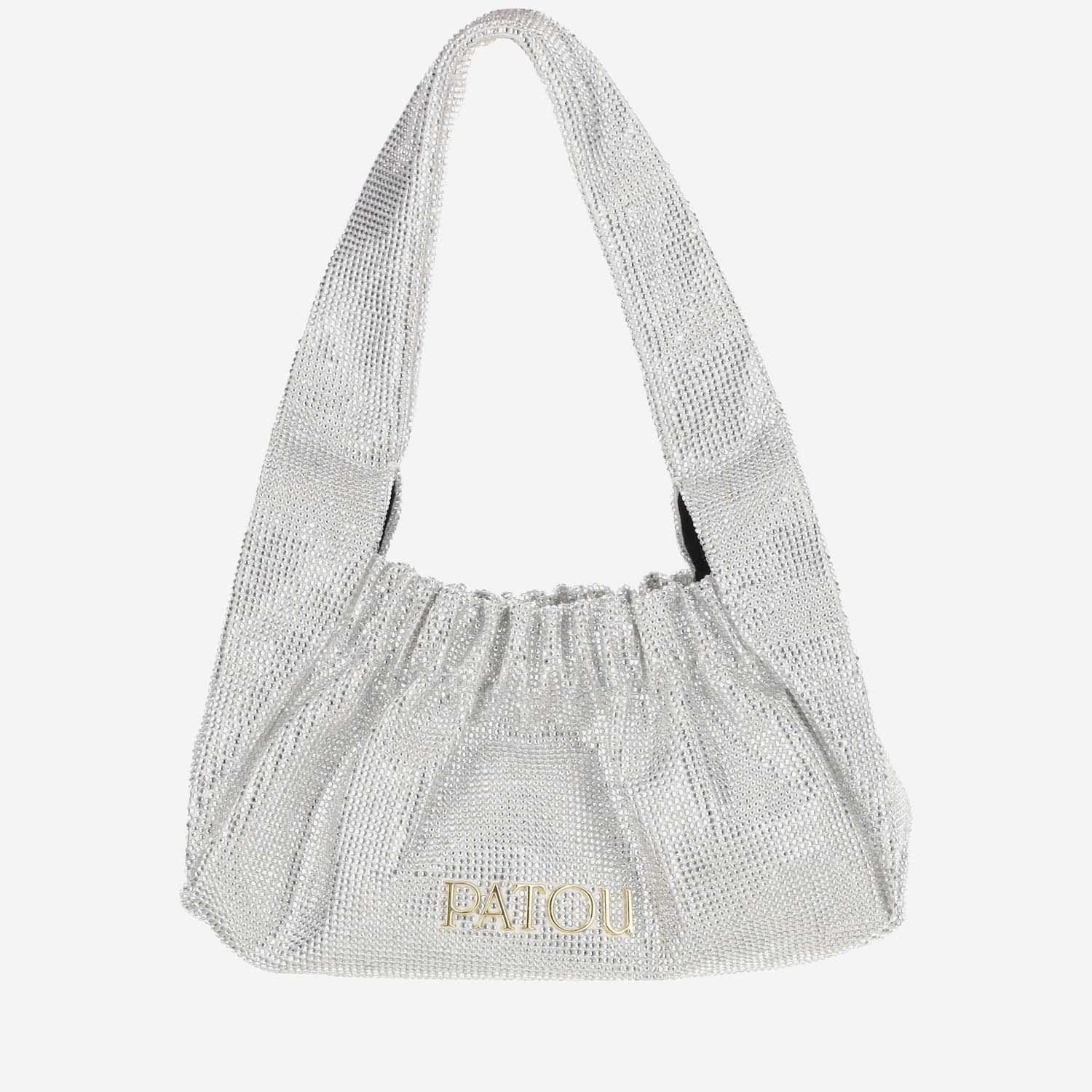 patou le biscuit satin and rhinestone bag