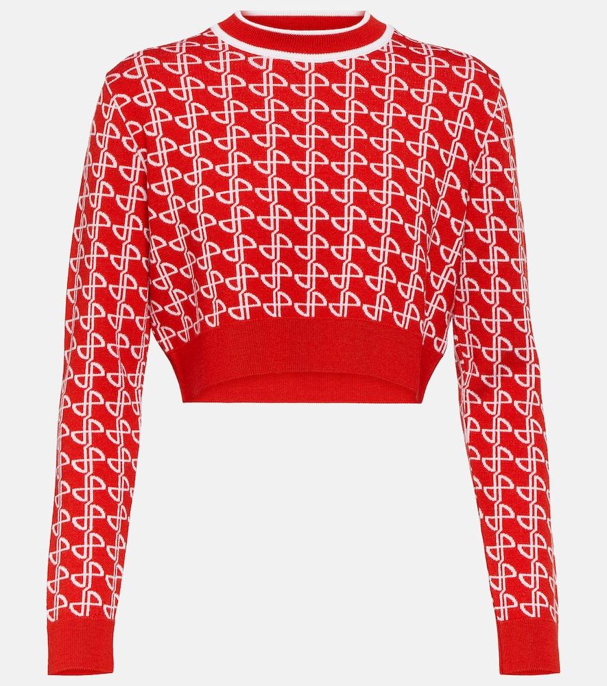 patou logo jacquard wool sweater