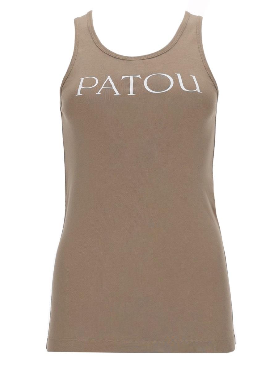 patou logo print tank top