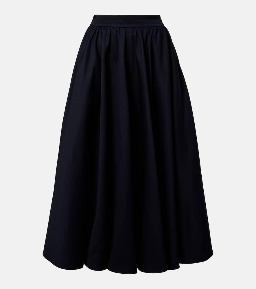 patou pleated cotton midi skirt