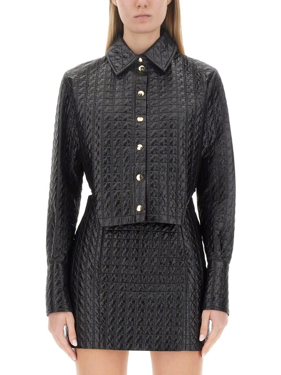 patou quilted black polyamide jacket