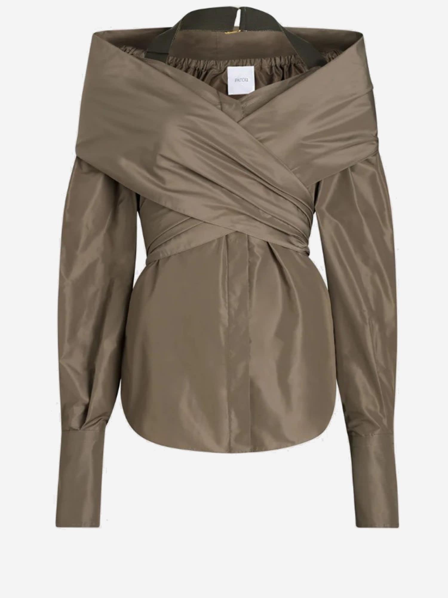 patou recycled nylon crossover blouse