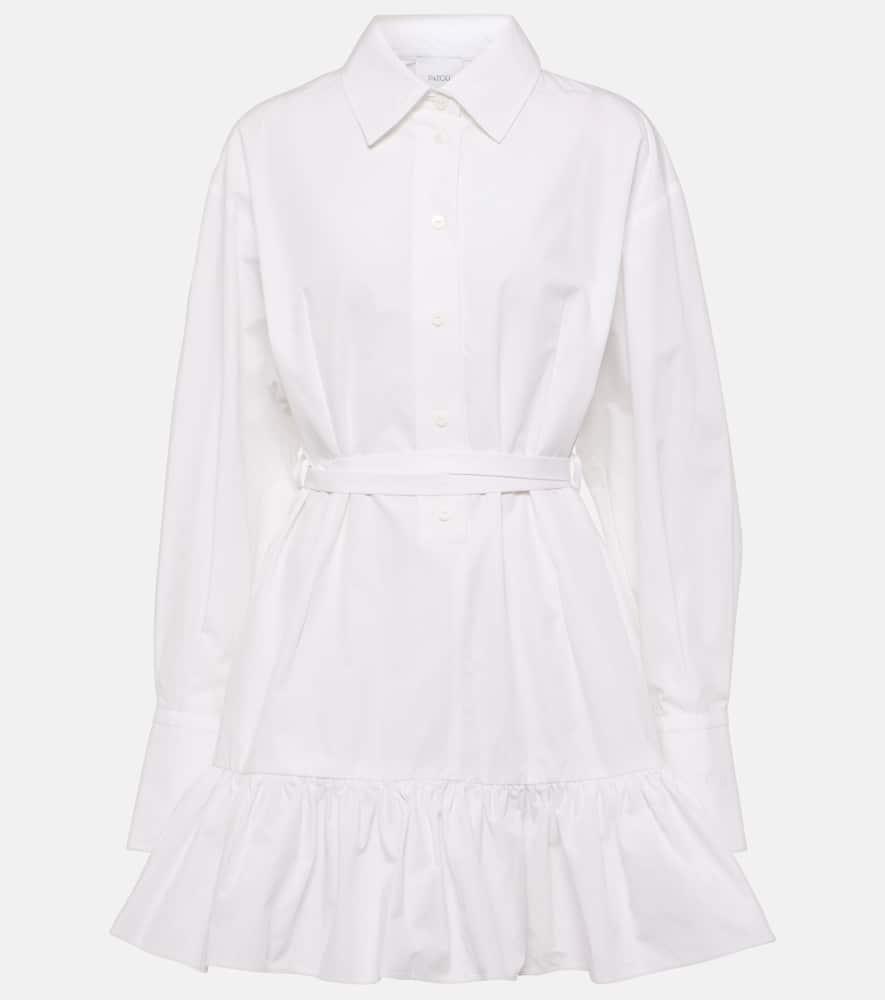 patou ruffled cotton shirt dress