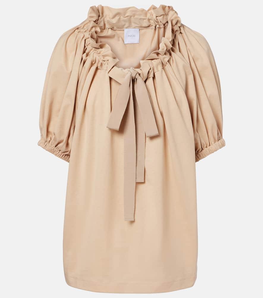 patou ruffled cotton top