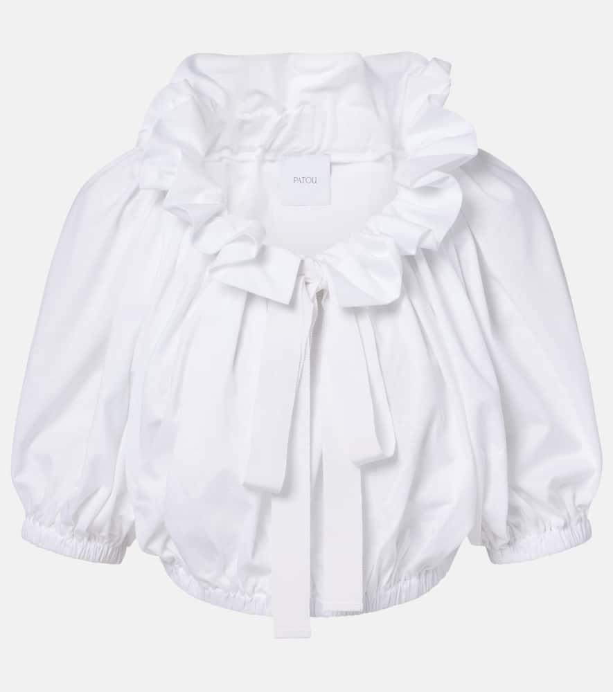 patou ruffled cropped cotton top