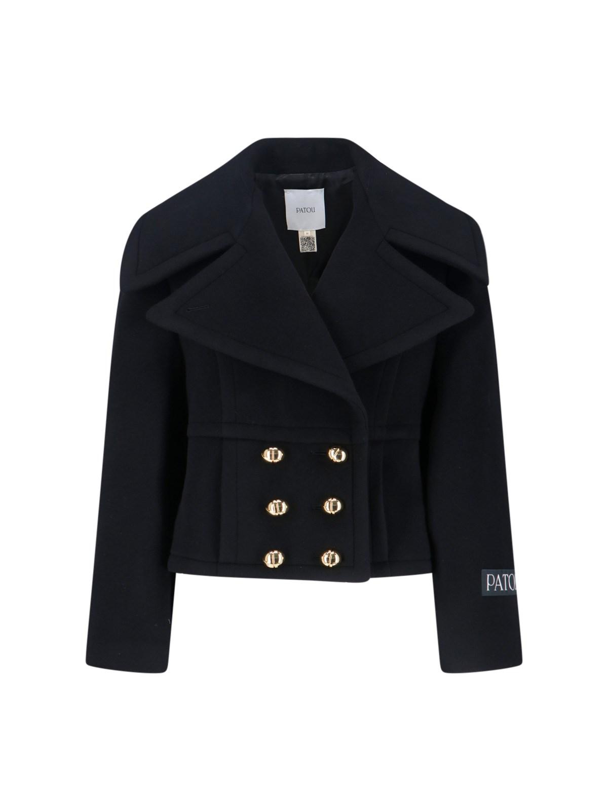 patou short double-breasted coat