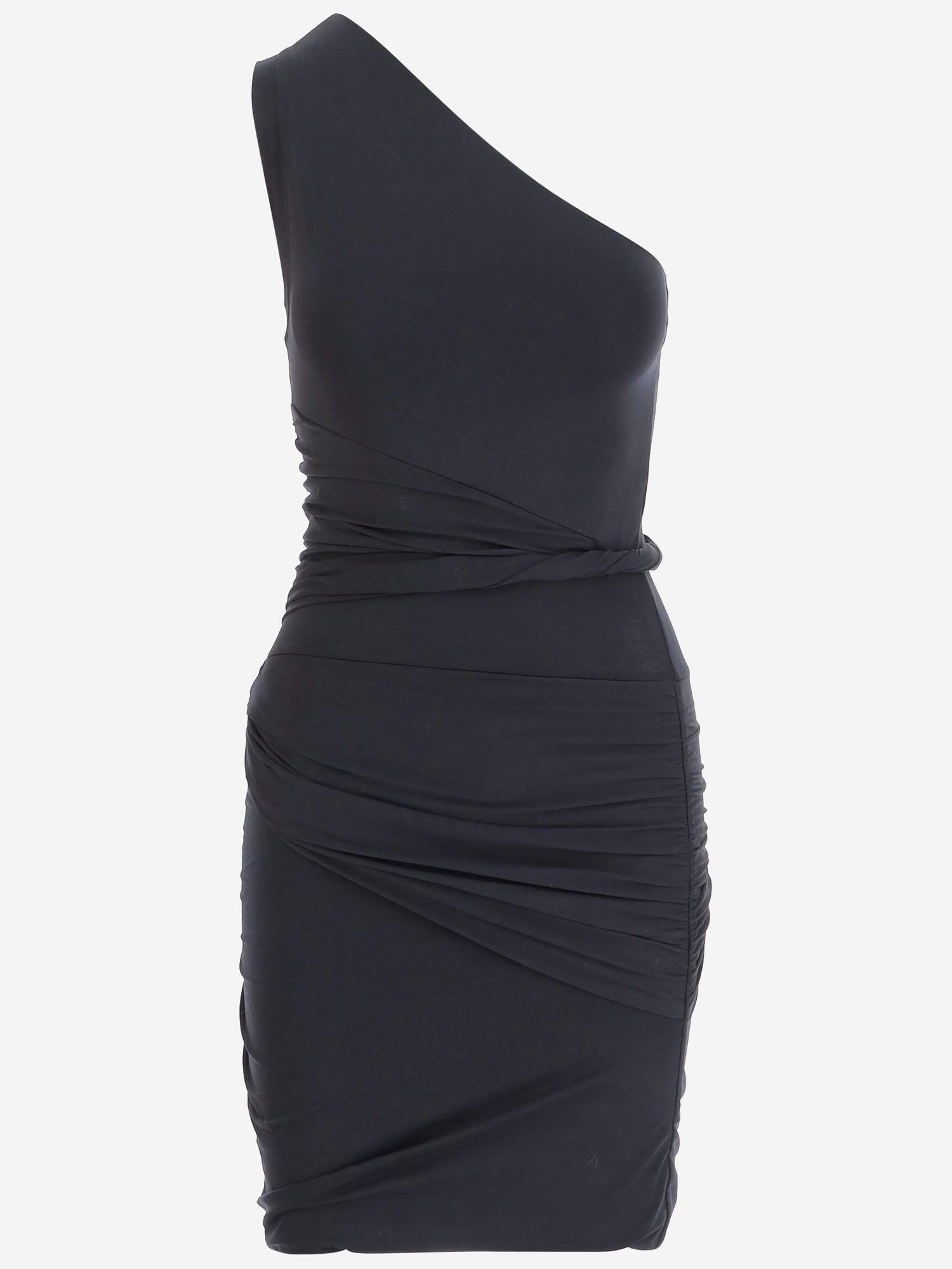 patou stretch cotton one-shoulder dress