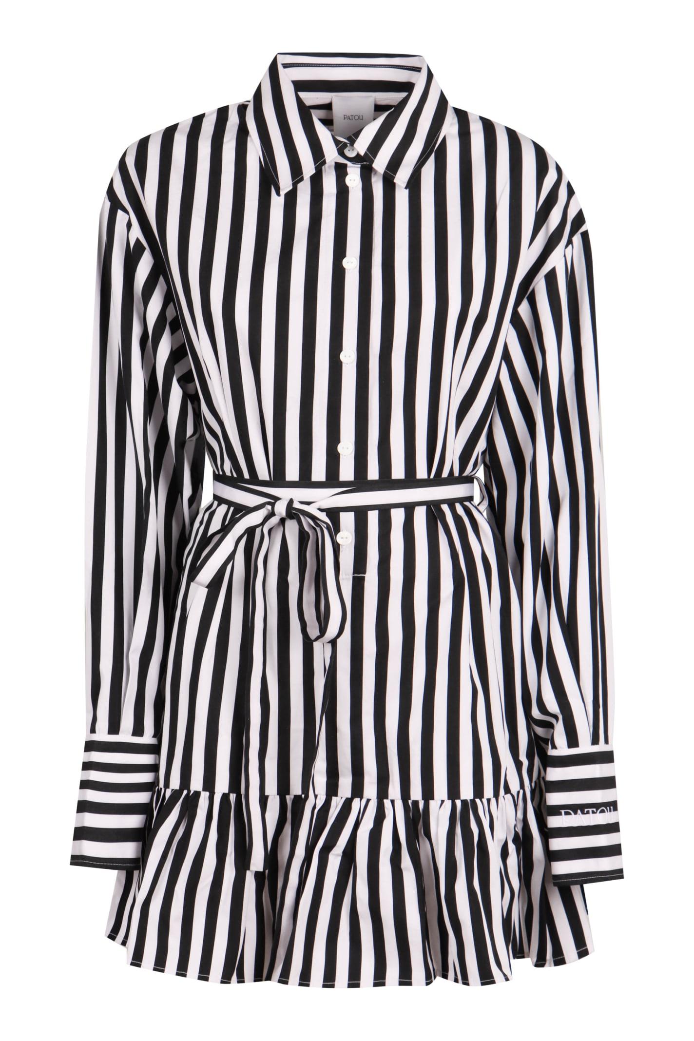 patou striped cotton shirtdress