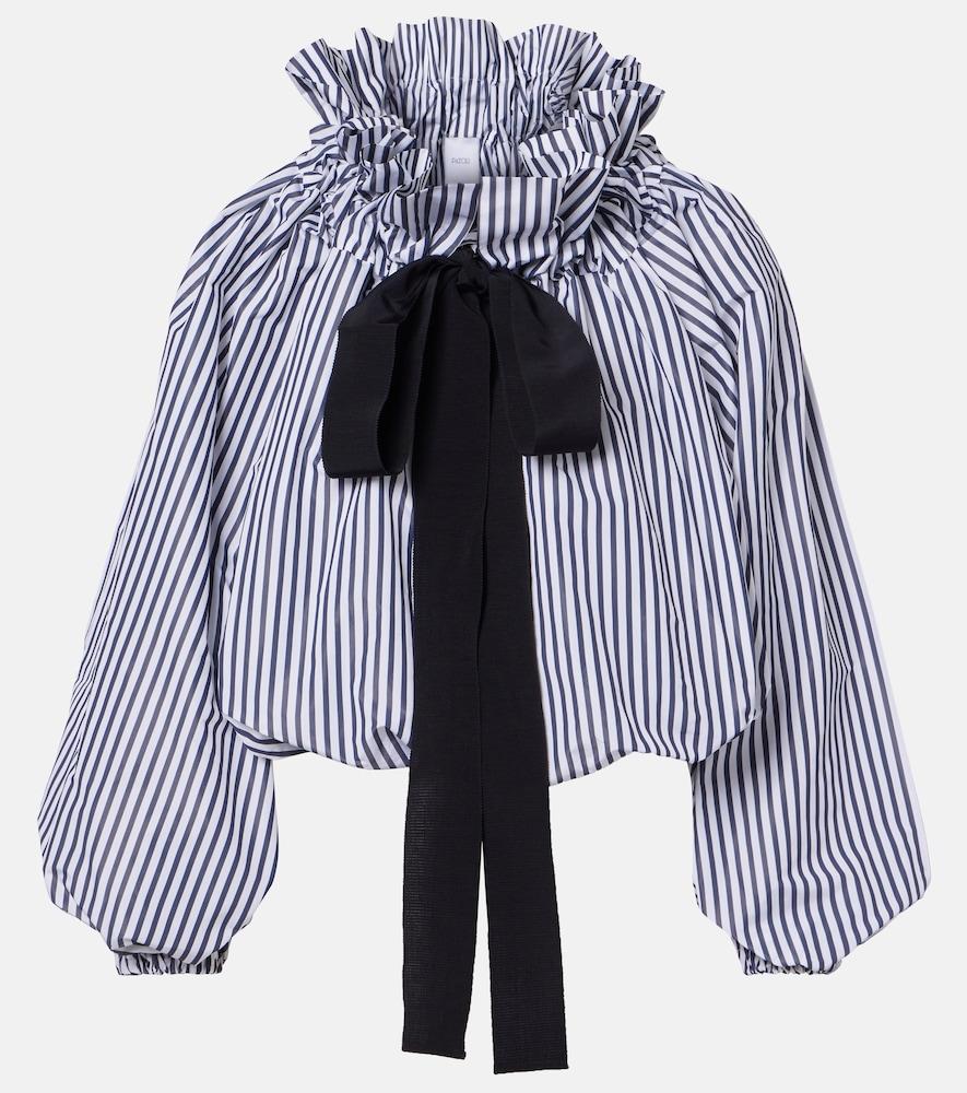patou striped gathered blouse
