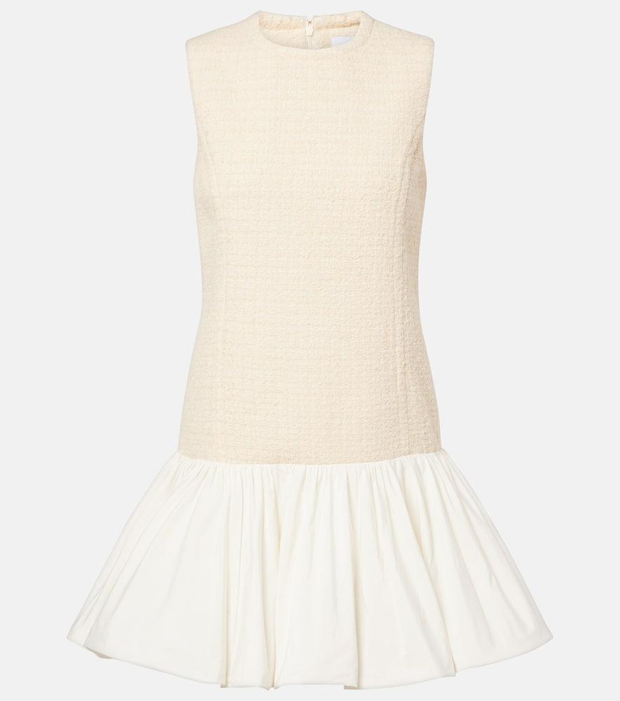 patou tweed and faille minidress