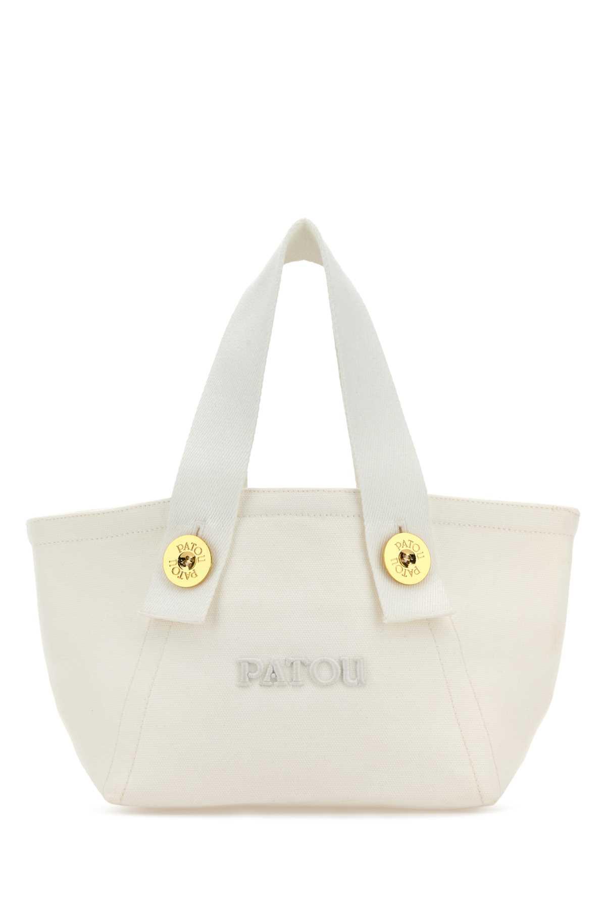 patou white canvas trapeze handbag