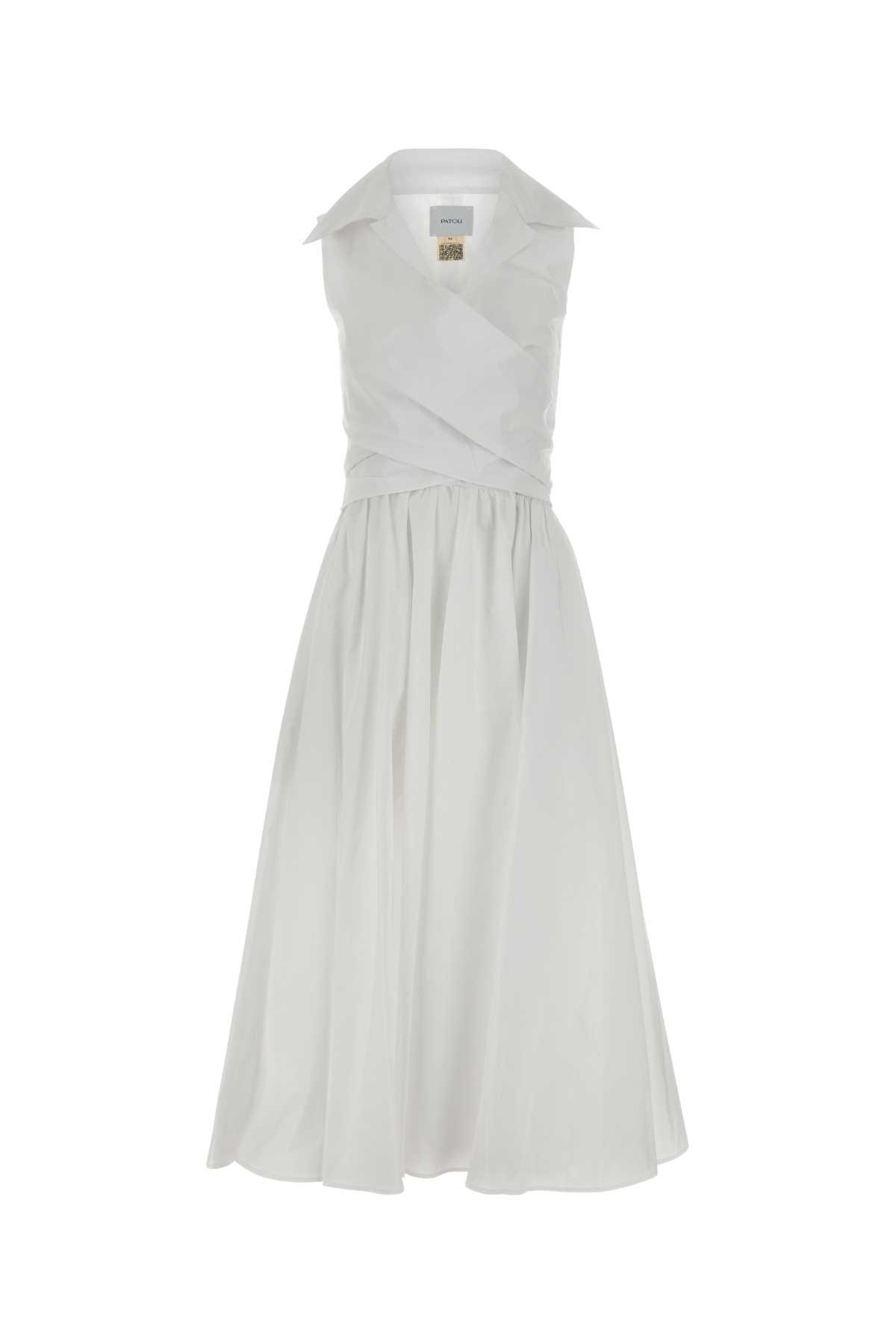 patou white faille dress