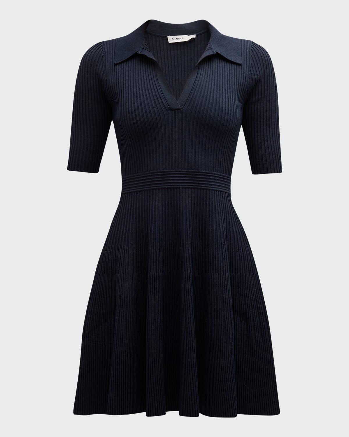 patricia polo ribbed mini dress