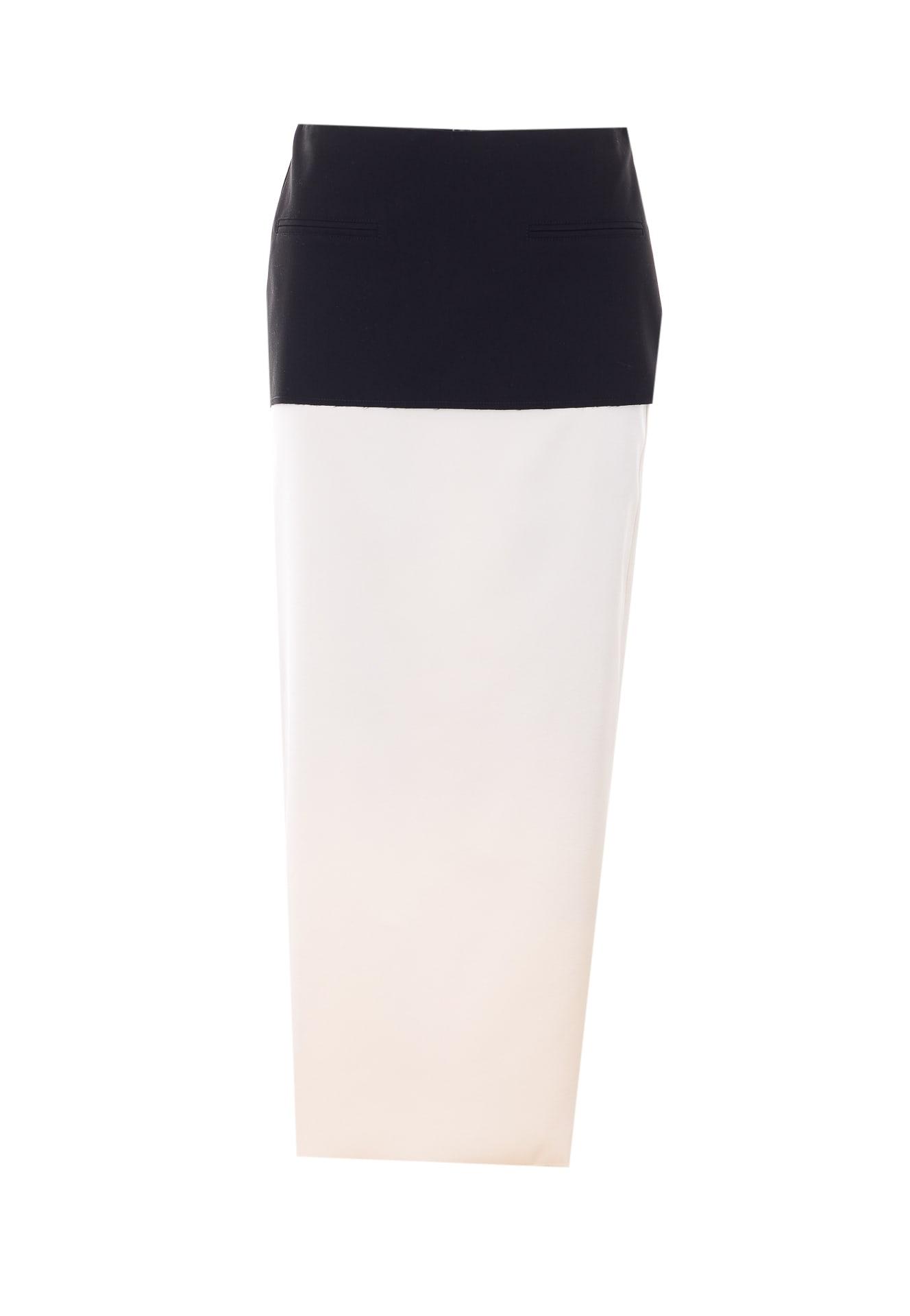 patrizia pepe color block midi skirt