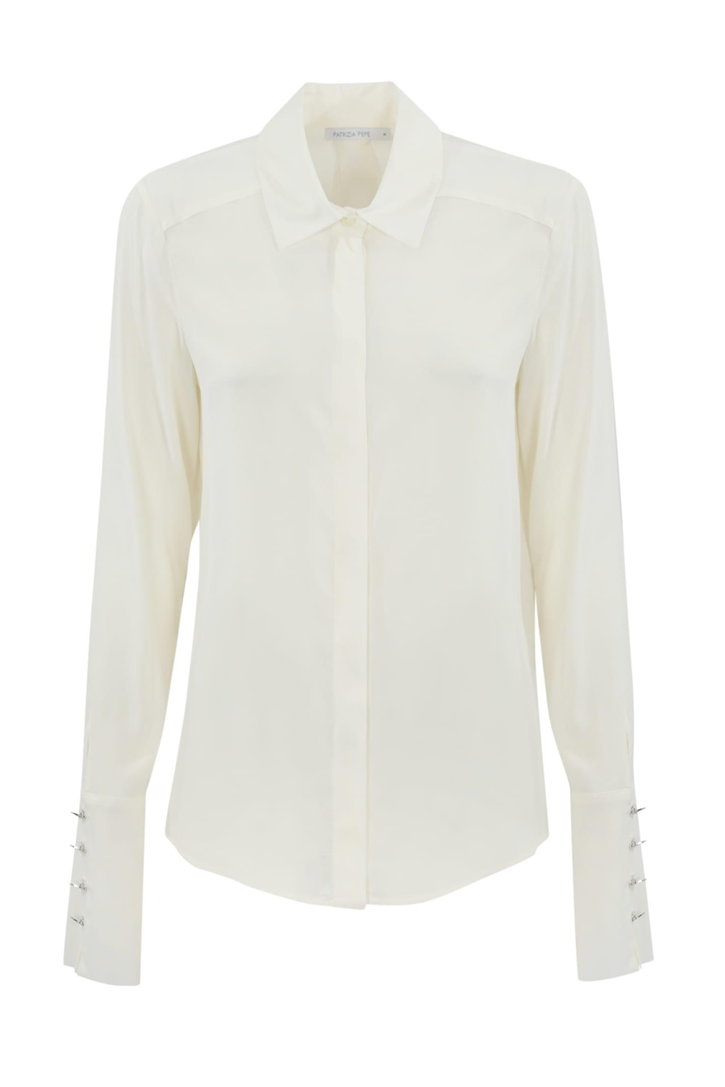 patrizia pepe essential shirt high cuff fly