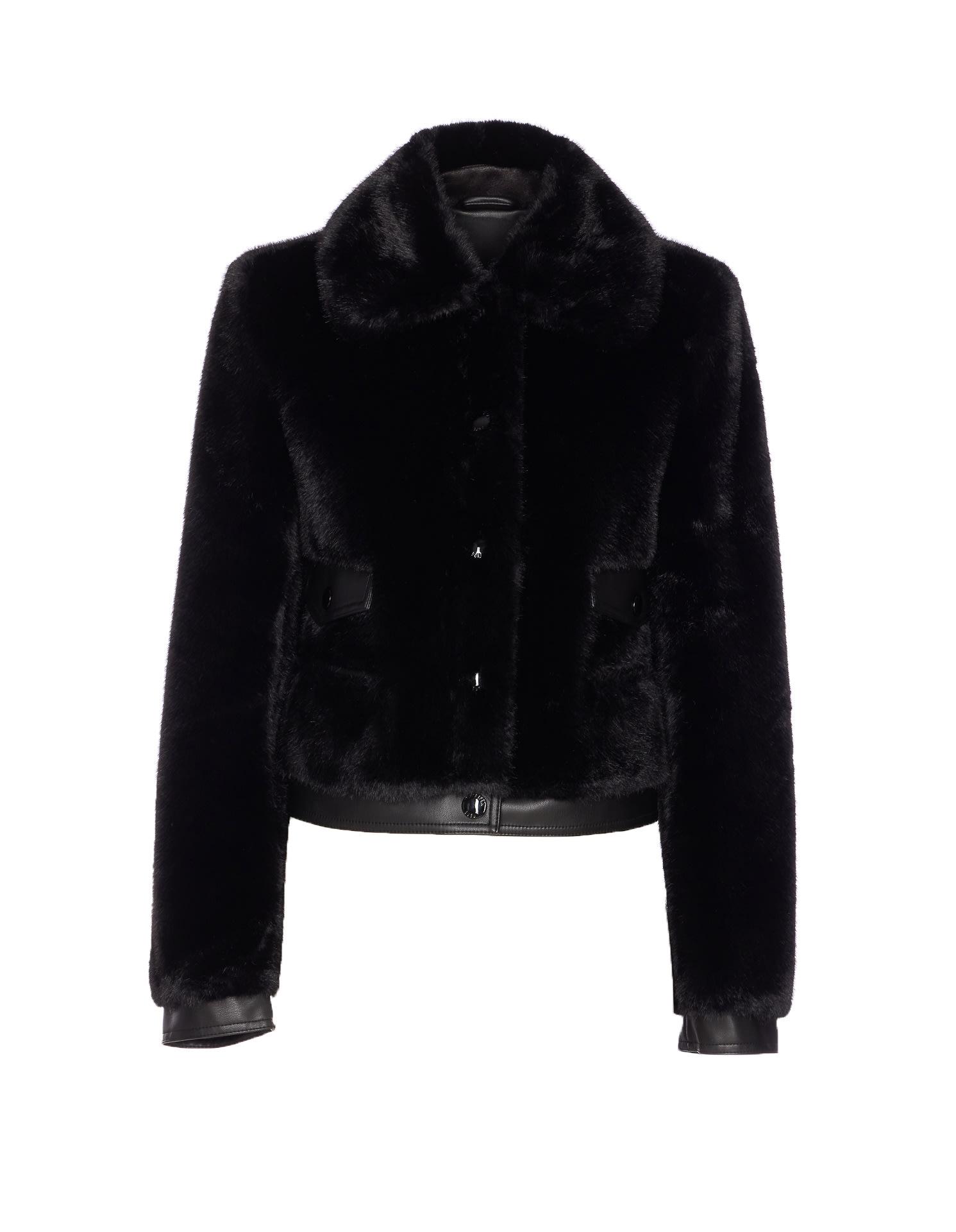 patrizia pepe faux fur cropped jacket