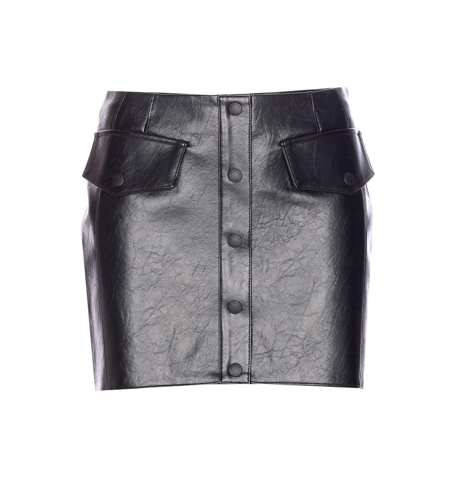 patrizia pepe glam rock miniskirt with buttons