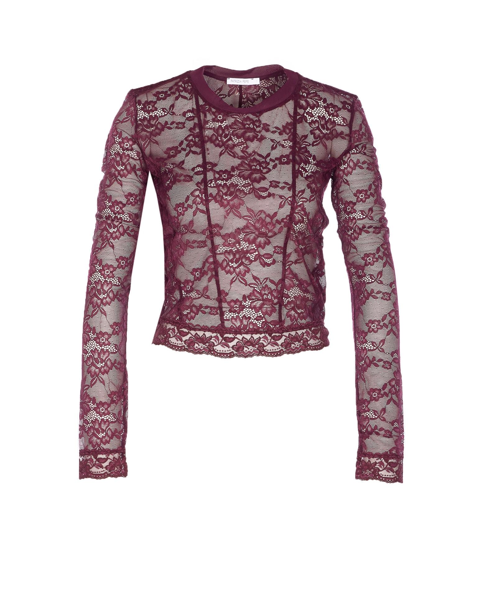 patrizia pepe lace long sleeves t-shirt