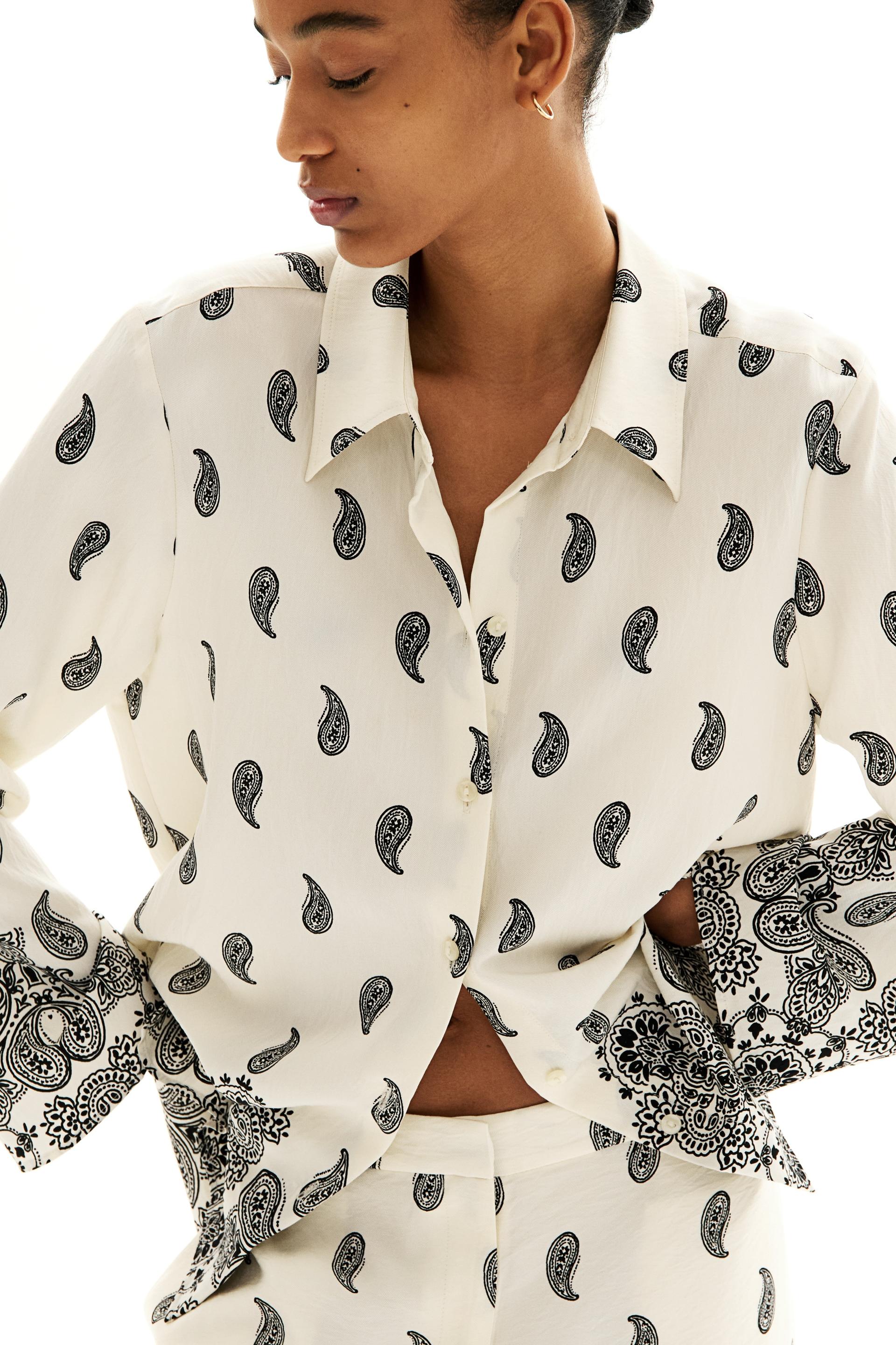 patterned twill shirt
