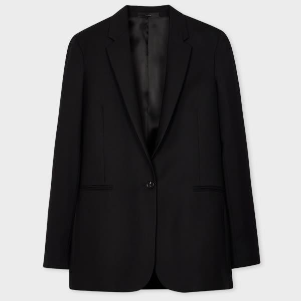 paul smith a suit to travel in - women's black wool travel blazer