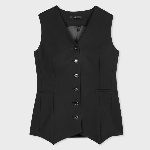 paul smith a suit to travel in - women's black wool travel waistcoat
