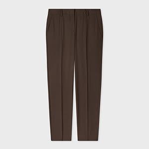 paul smith a suit to travel in - women's brown slim-fit wool trousers