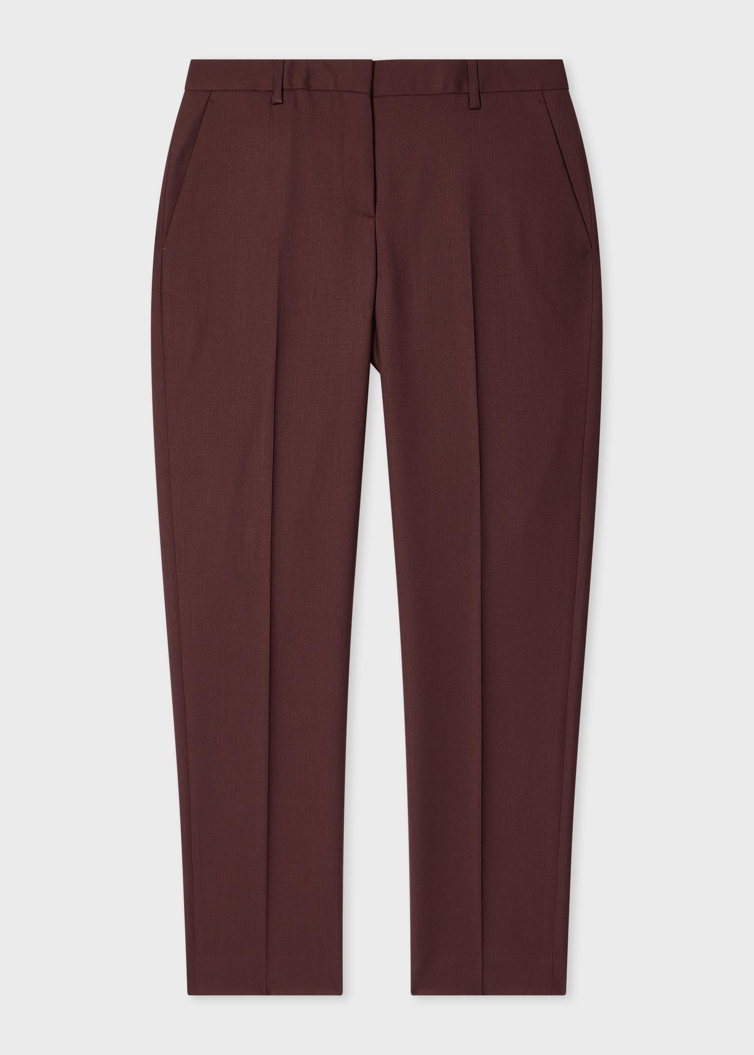 paul smith a suit to travel in - women's burgundy slim-fit wool trousers red