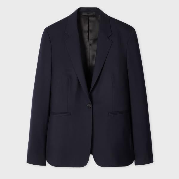 paul smith a suit to travel in - women's navy one-button wool blazer blue
