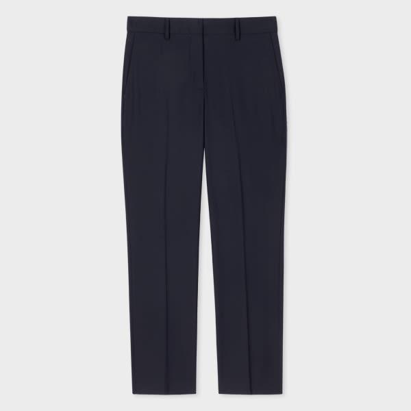 paul smith a suit to travel in - women's navy slim-fit wool trousers blue