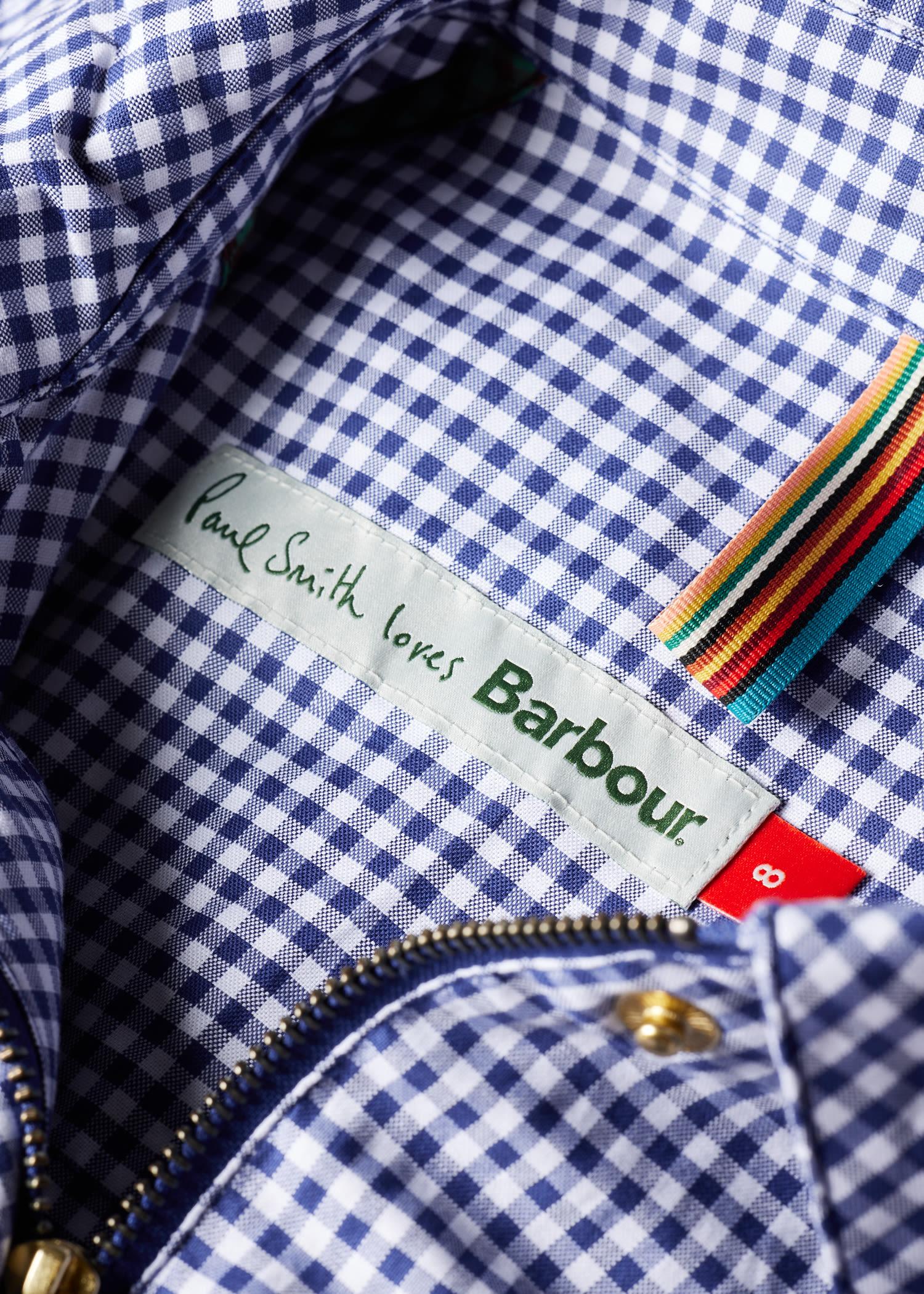 paul smith loves barbour paul smith loves barbour - women's gingham 'spey' jacket blue