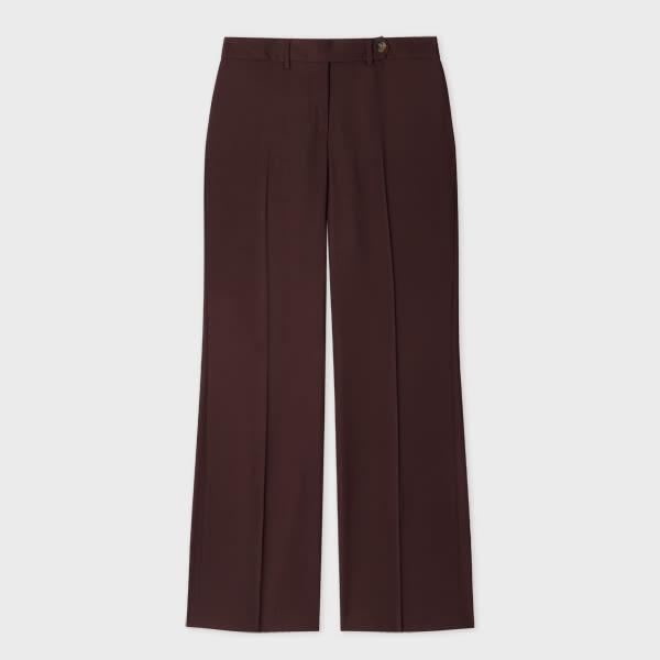 paul smith women's 'a suit to travel in' - burgundy wool bootcut trousers red