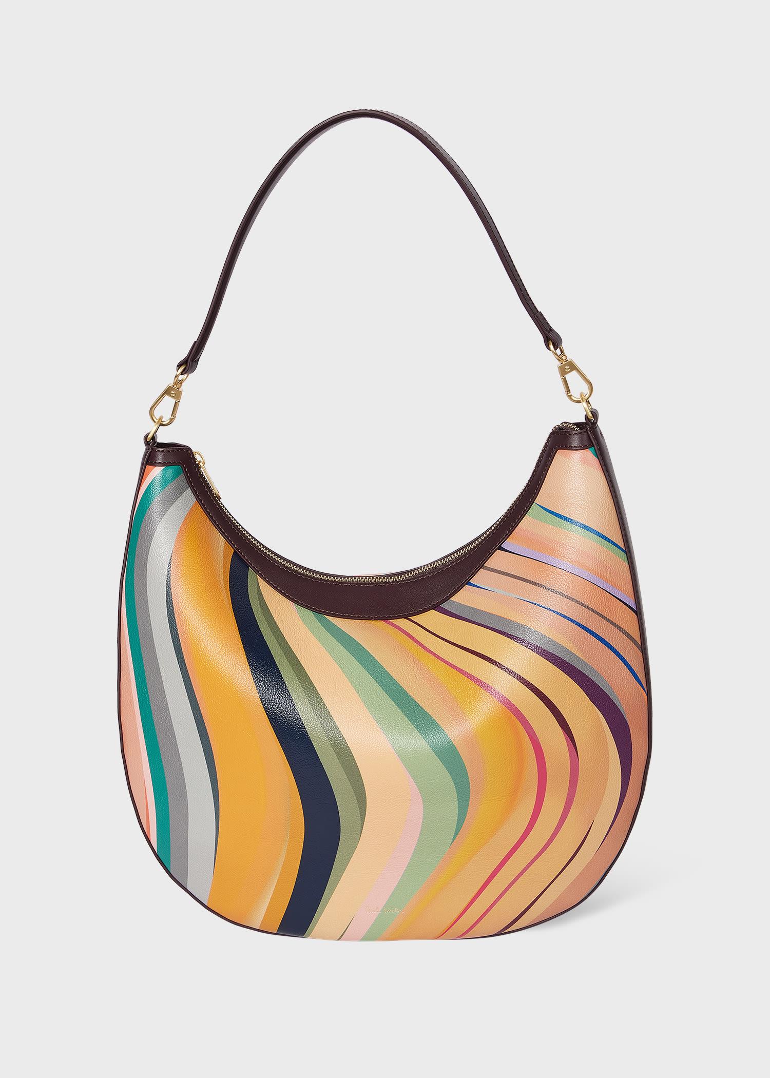 paul smith women's 'dusky swirl' leather medium round hobo bag multicolour