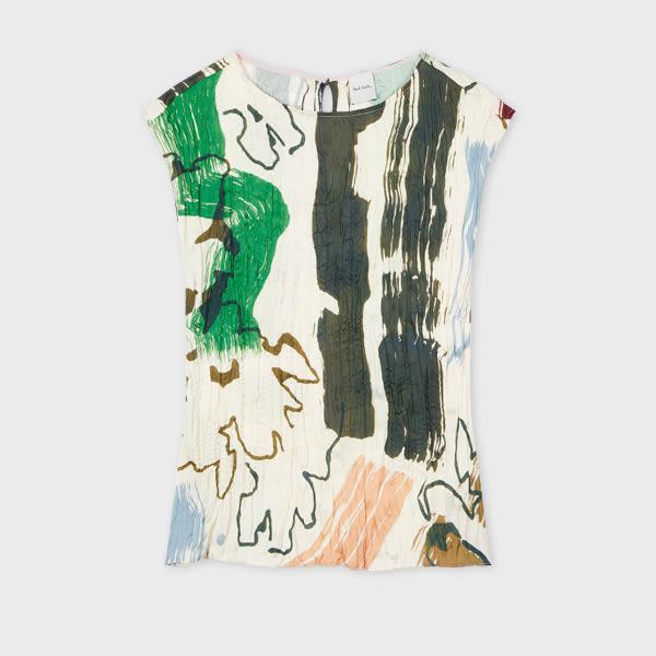 paul smith women's 'painters' pleated top multicolour