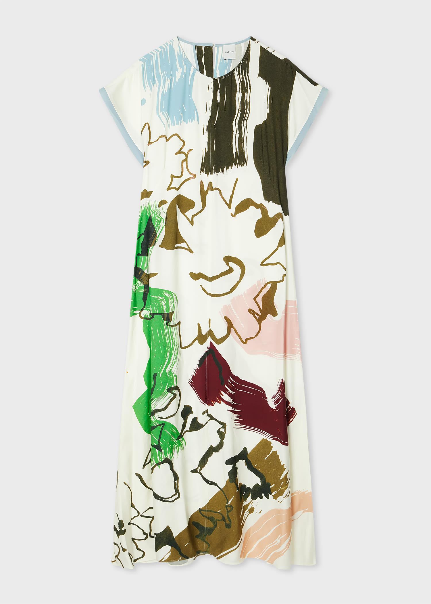 paul smith women's 'painters' smock fluted sleeve dress multicolour