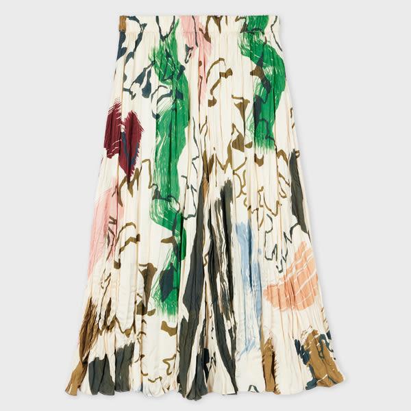 paul smith women's 'painters print' pleated skirt multicolour