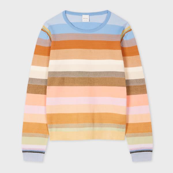 paul smith women's 'smith stripe' cotton sweater multicolour