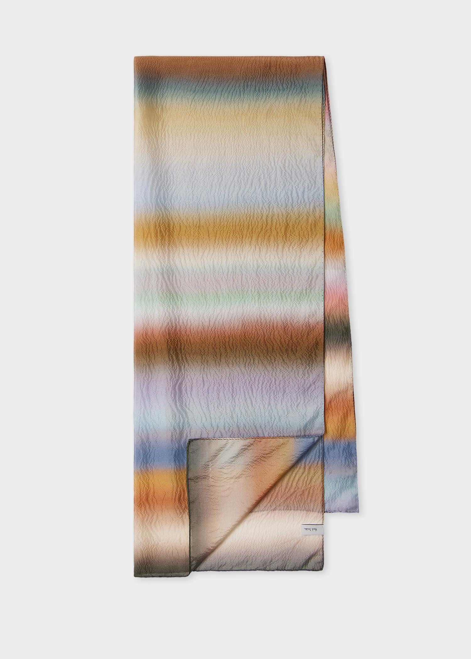 paul smith women's 'smith stripe' crinkle silk scarf multicolour