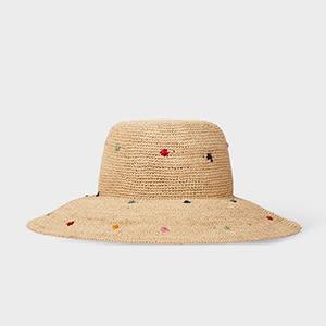 paul smith women's 'swirl' polka dot sun hat white