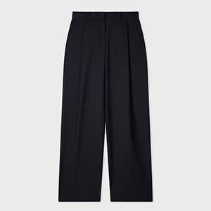 paul smith women's a suit to travel in - navy pleated wide leg trousers blue