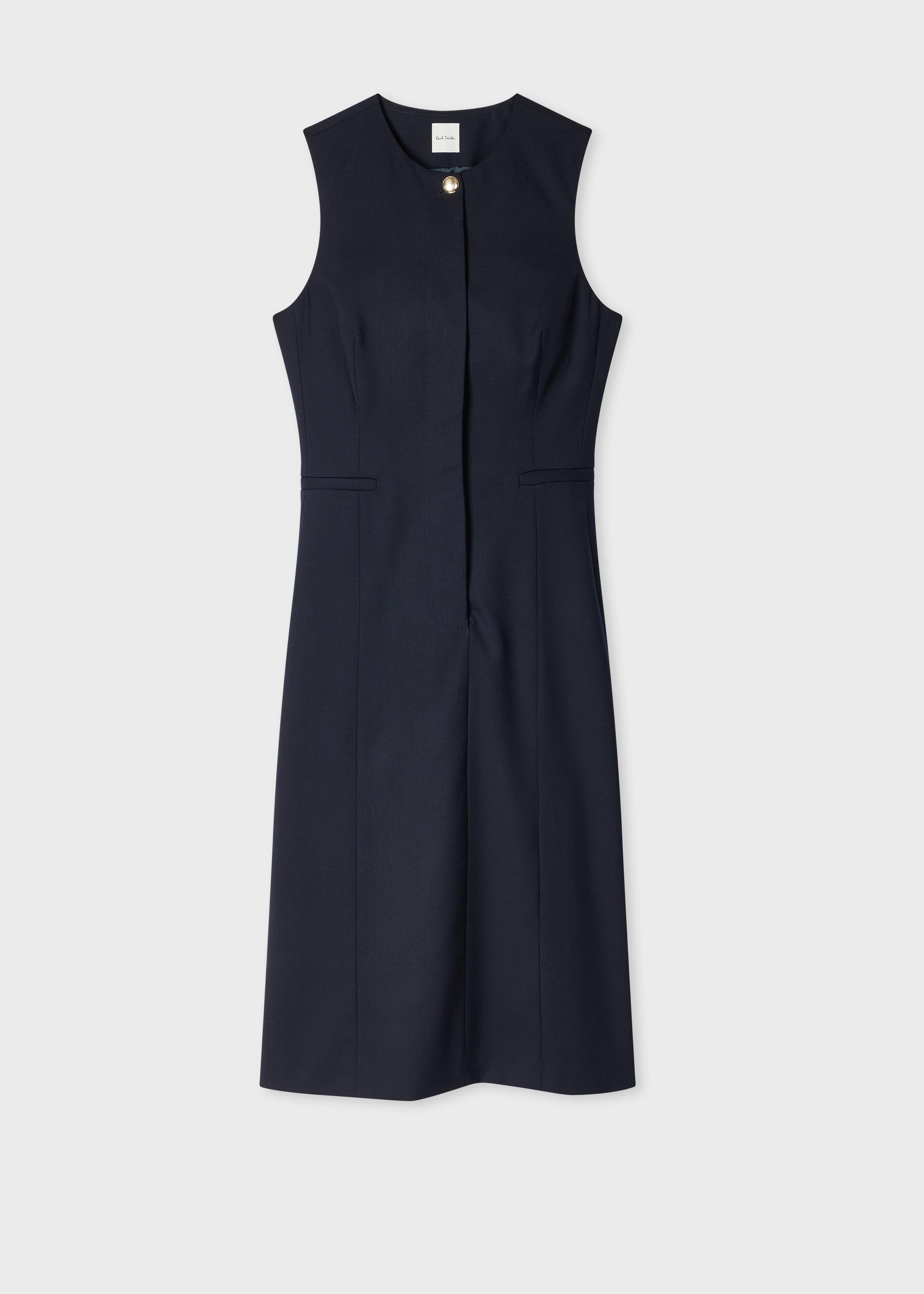 paul smith women's a suit to travel in - navy tailored sleeveless dress blue