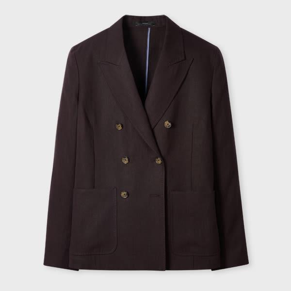 paul smith women's aubergine double breasted blazer purple