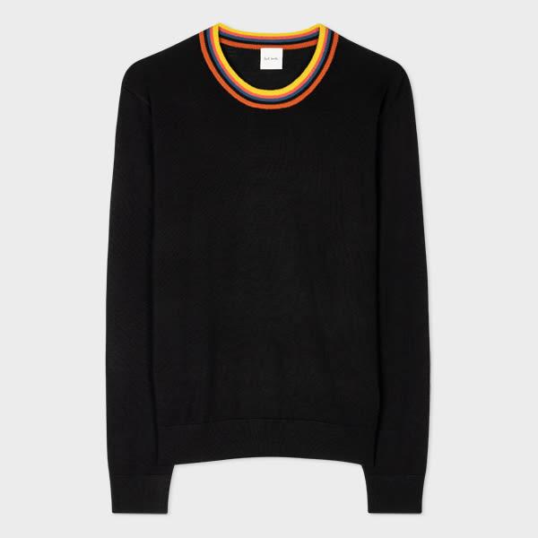 paul smith women's black 'artist stripe' merino sweater